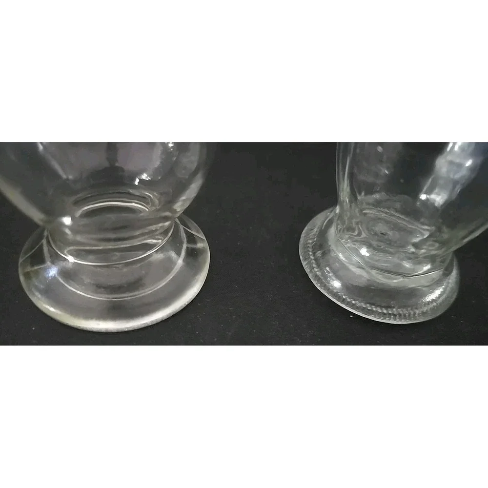Set of 2 Small Clear Glass Vases, Bud Vase, Juice Glass,Table Decor, Home Accent